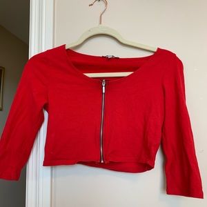 Zip-up crop top